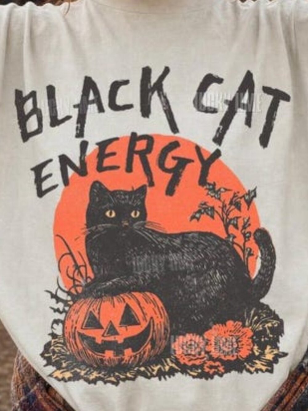 Black Cat Energy Shirt, Funny Halloween Tshirt - Picture 2 of 4